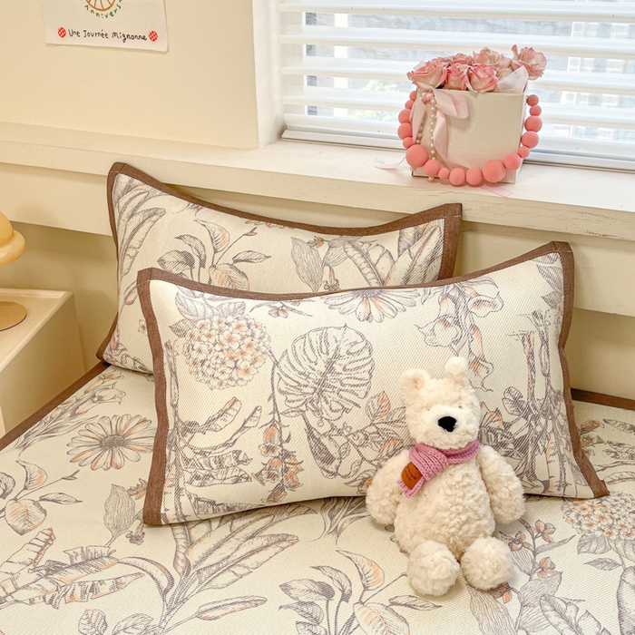 91家纺网 家纺一手货源 找家纺 慕澄家纺 2025新款小清新印花真冰藤系列凉席床席款 床席-丛林