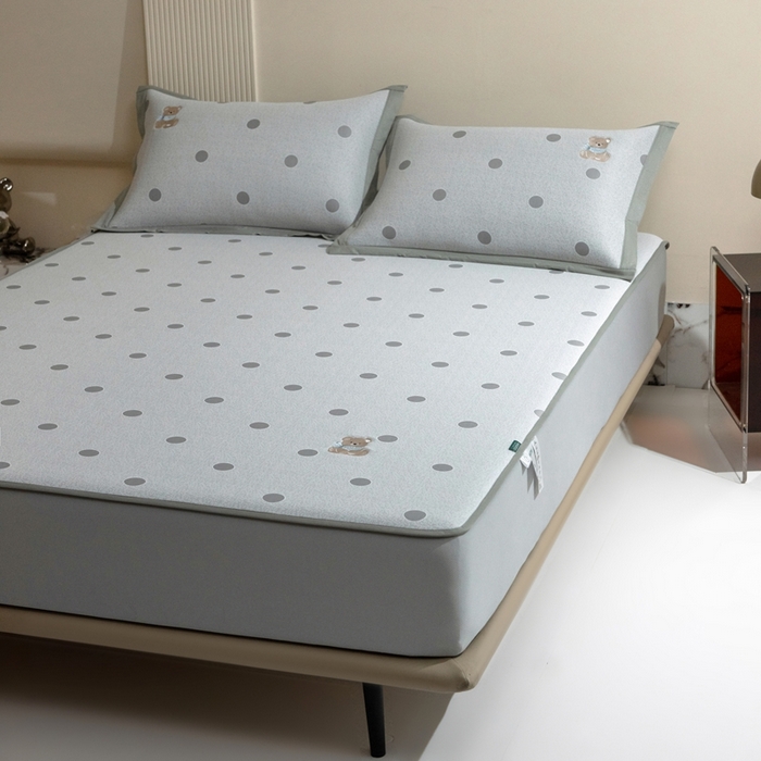 91家纺网 家纺一手货源 找家纺 席世家  2025新款绣花凉感床笠（控价198 218） 格子熊猫