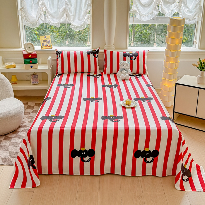 91家纺网 家纺一手货源 找家纺 2025新款全棉床单床笠 嘟嘟小象 床单款