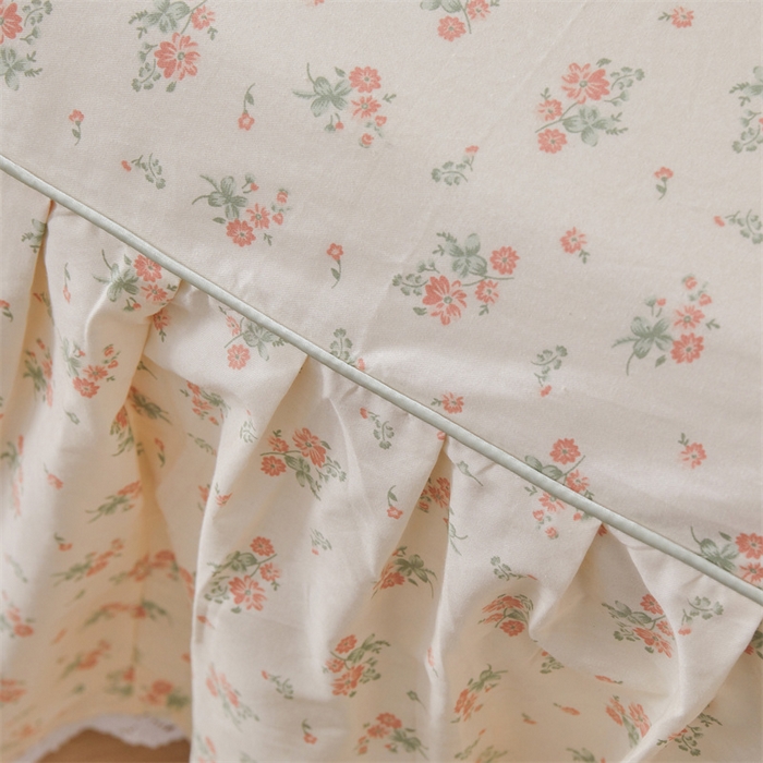 91家纺网 家纺一手货源 找家纺 2025新款韩版全棉公主风床裙单品 夕颜