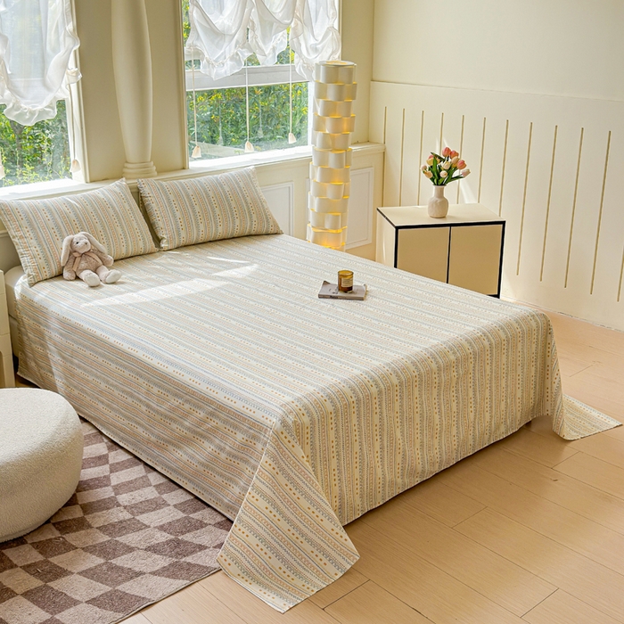 91家纺网 家纺一手货源 找家纺 2025新款全棉床单床笠 米娅 床单款