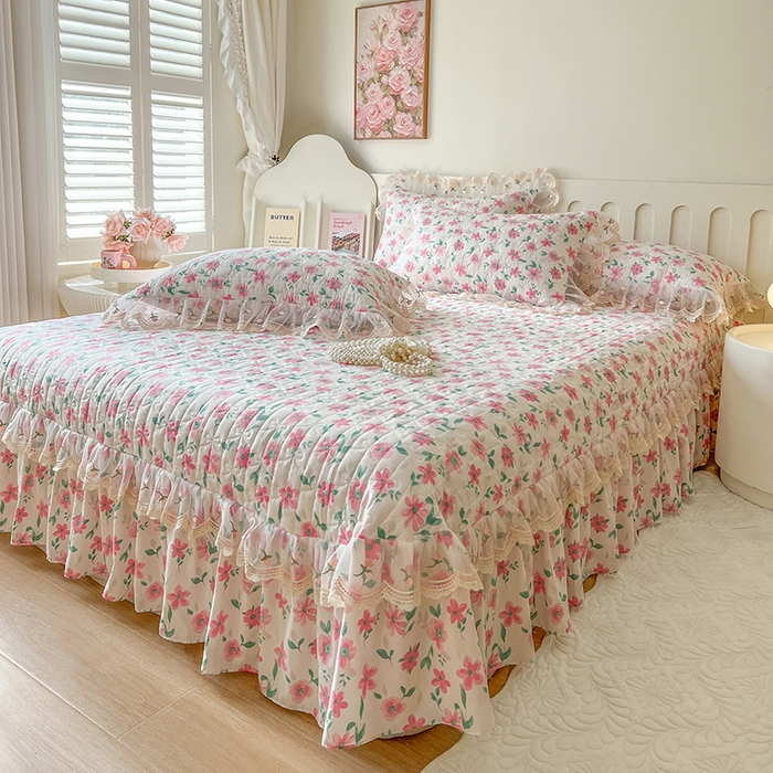 91家纺网 家纺一手货源 找家纺 网红馆 2025新款水洗棉印花床盖四件套 露丝小姐