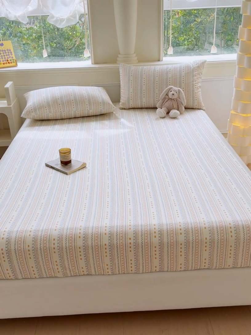 91家纺网 家纺一手货源 找家纺 2025新款全棉床单床笠 米娅 床笠款