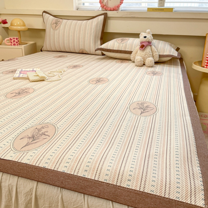 91家纺网 家纺一手货源 找家纺 慕澄家纺 2025新款小清新印花真冰藤系列凉席床席款 床席-意境