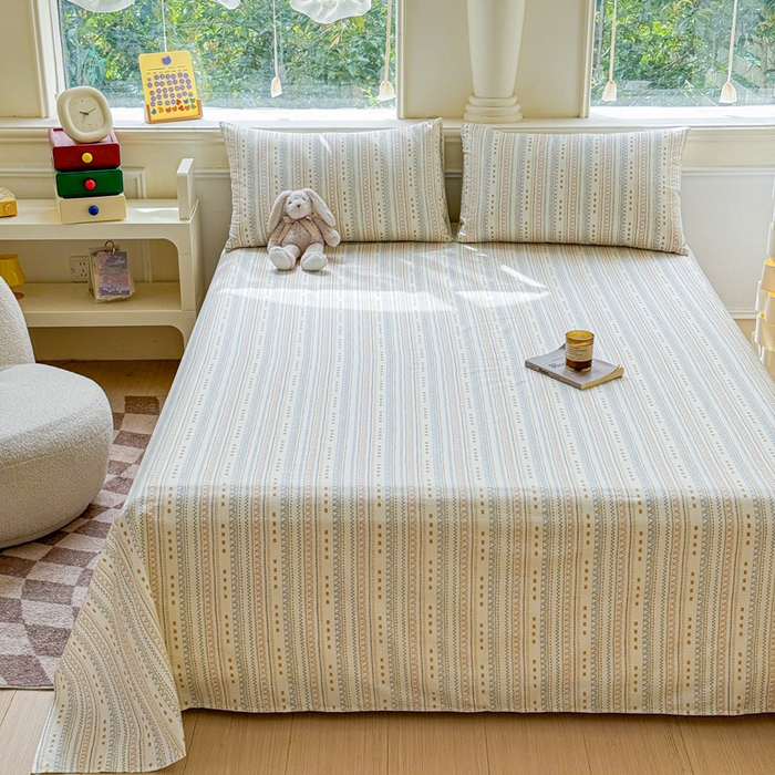 91家纺网 家纺一手货源 找家纺 2025新款全棉床单床笠 米娅 床单款