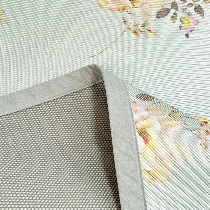 91家纺网 家纺一手货源 找家纺 慕澄家纺 2025新款小清新印花真冰藤系列凉席床席款 床席-陌上花开