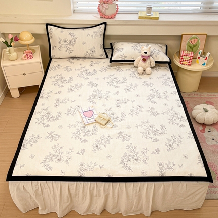 慕澄家纺 2025新款小清新印花真冰藤系列凉席床席款 床席-花影