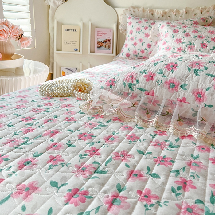 91家纺网 家纺一手货源 找家纺 网红馆 2025新款水洗棉印花床盖四件套 露丝小姐