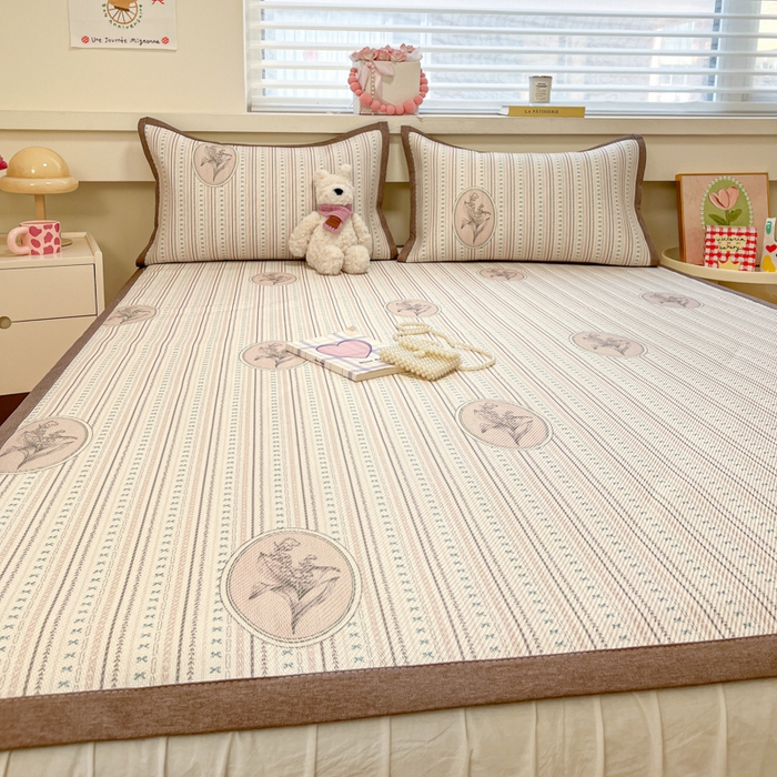 91家纺网 家纺一手货源 找家纺 慕澄家纺 2025新款小清新印花真冰藤系列凉席床席款 床席-意境