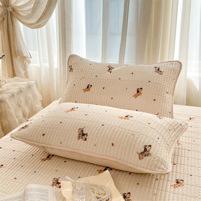 91家纺网 家纺一手货源 找家纺 恒爱 2025新款全棉印花单床盖 牛仔狗狗