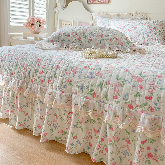 91家纺网 家纺一手货源 找家纺 网红馆 2025新款水洗棉印花床盖四件套 春不晚