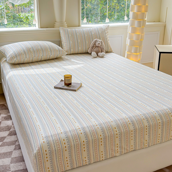 91家纺网 家纺一手货源 找家纺 2025新款全棉床单床笠 米娅 床笠款