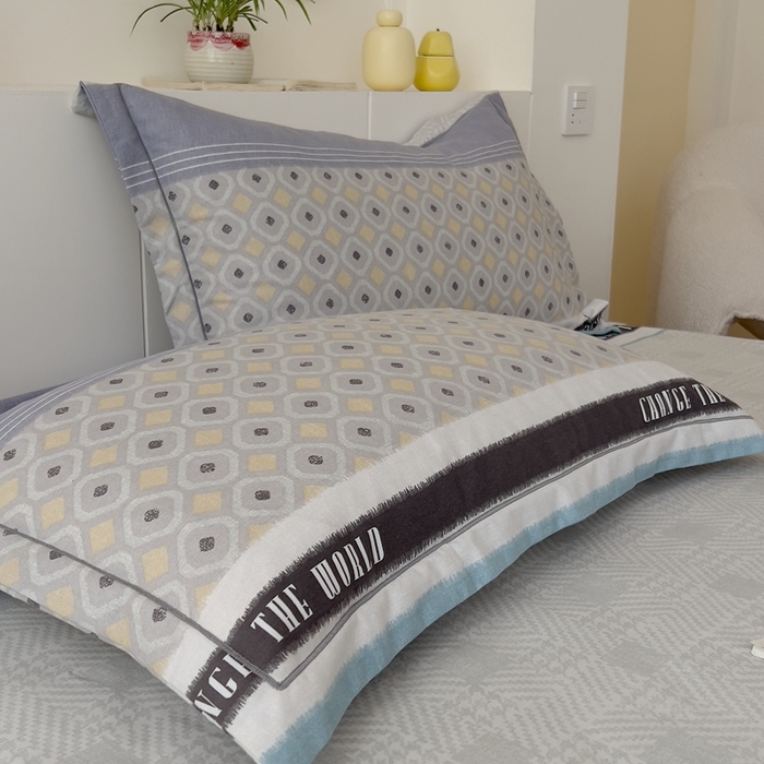 91家纺网 家纺一手货源 找家纺 优品阁 2024新款全棉磨毛四件套 摩登气息-灰