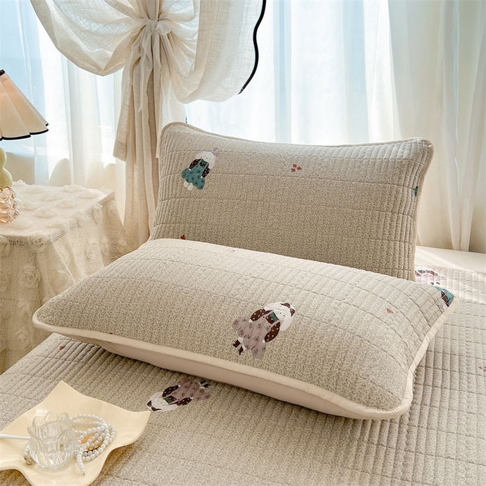 91家纺网 家纺一手货源 找家纺 恒爱 2025新款全棉印花单床盖 安哥拉公主-浅咖