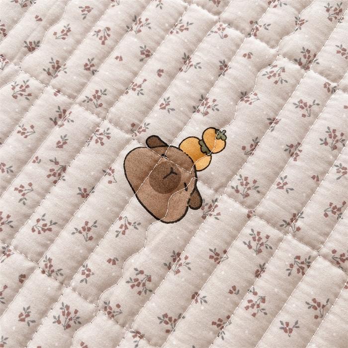 91家纺网 家纺一手货源 找家纺 恒爱 2025新款全棉印花单床盖 卡皮巴拉