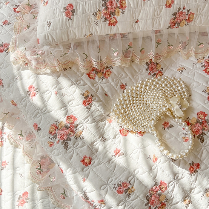 91家纺网 家纺一手货源 找家纺 网红馆 2025新款水洗棉印花床盖四件套 繁花似锦