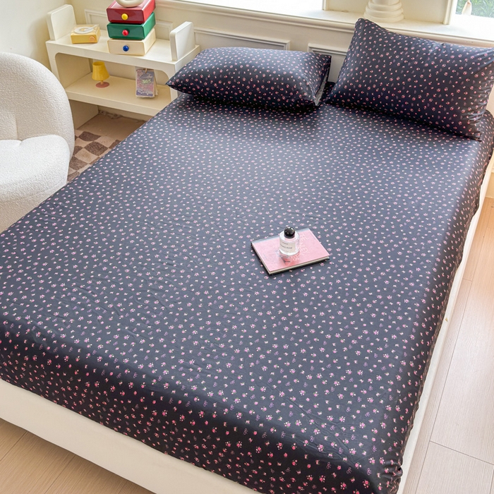 91家纺网 家纺一手货源 找家纺 2025新款全棉床单床笠 繁花 床笠款