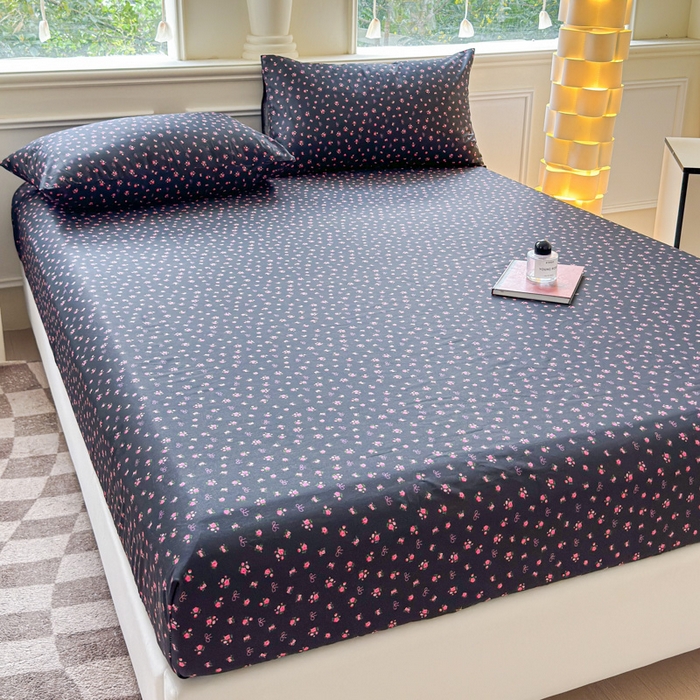 91家纺网 家纺一手货源 找家纺 2025新款全棉床单床笠 繁花 床笠款