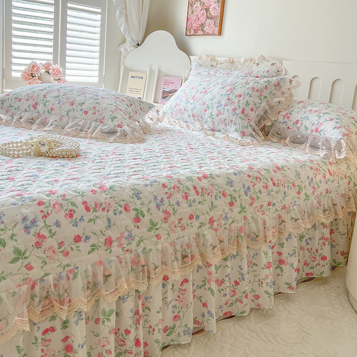 91家纺网 家纺一手货源 找家纺 网红馆 2025新款水洗棉印花床盖四件套 春不晚