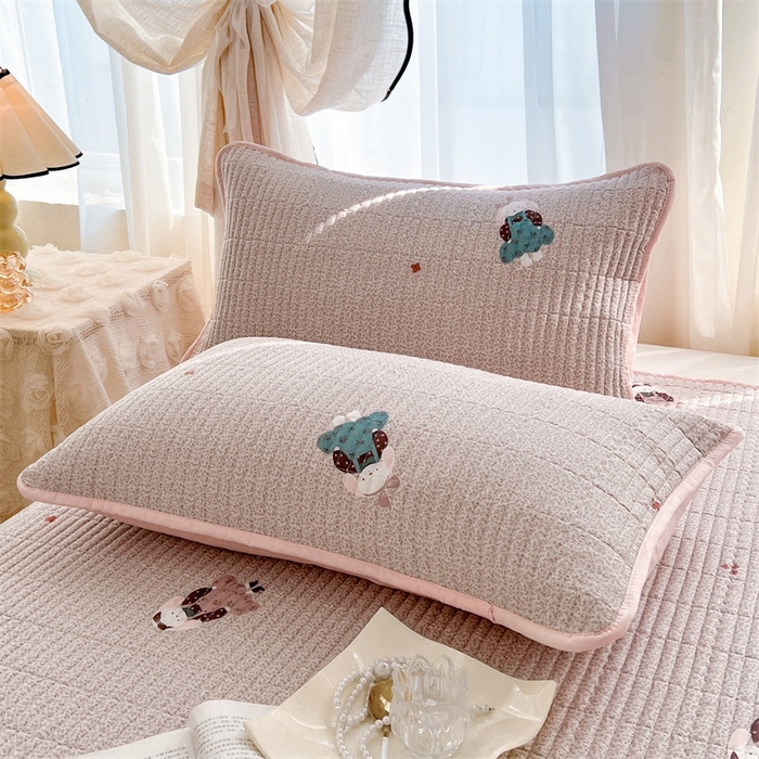 91家纺网 家纺一手货源 找家纺 恒爱 2025新款全棉印花单床盖 安哥拉公主-豆沙