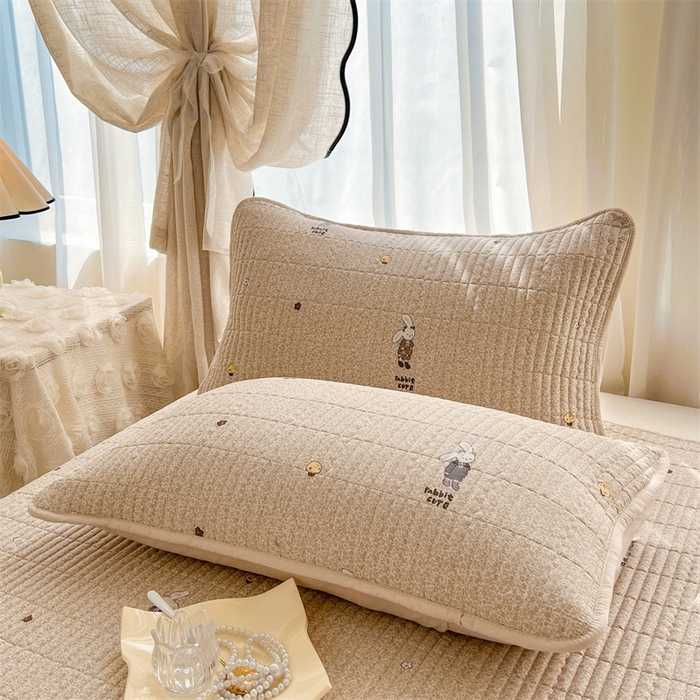 91家纺网 家纺一手货源 找家纺 恒爱 2025新款全棉印花单床盖 公子兔-浅咖