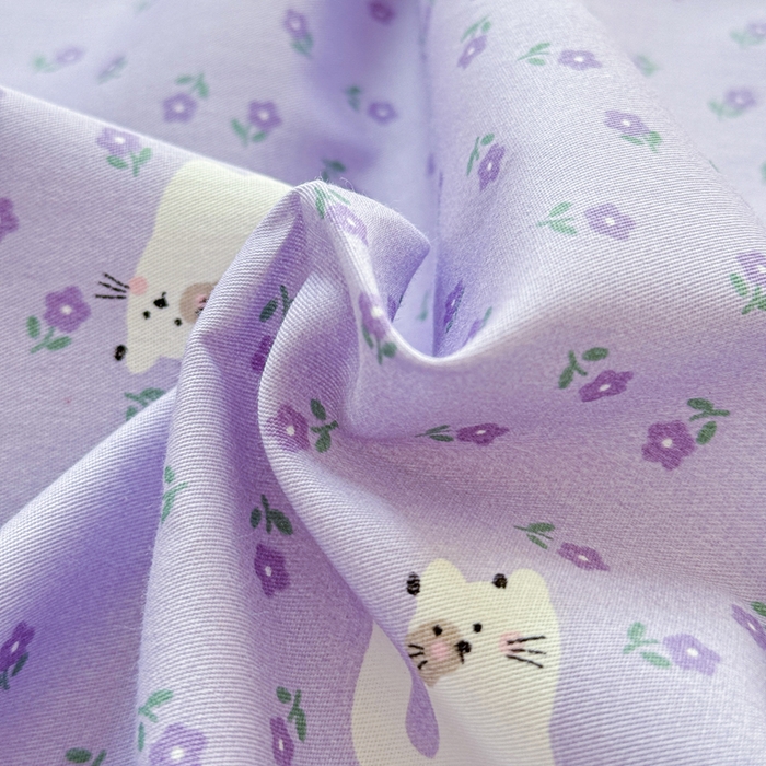 91家纺网 家纺一手货源 找家纺 2025新款全棉床单床笠 紫花猫 床单款