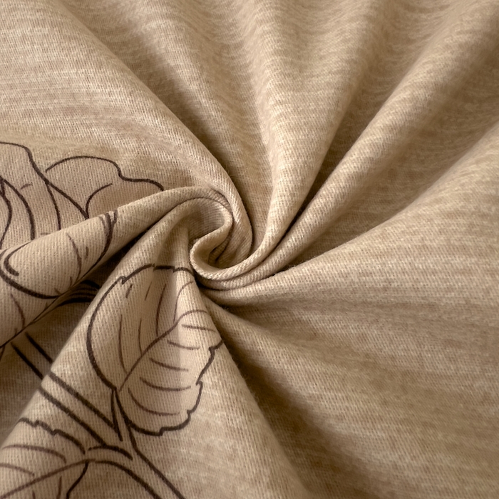 91家纺网 家纺一手货源 找家纺 优品阁 2024新款全棉磨毛四件套 法风玫瑰-咖