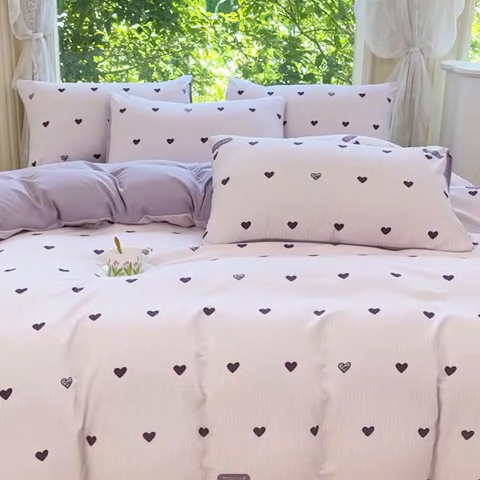 91家纺网 家纺一手货源 找家纺 （总）仟网汇 2025新款亲肤舒适提花小竺棉彩竹棉彩竺棉系列四件套