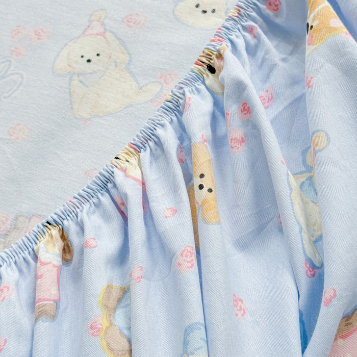 91家纺网 家纺一手货源 找家纺 2025新款全棉床单床笠 小奶狗 床笠款