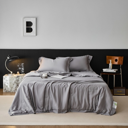 2025新款REZI烫钻款 天丝夏被 rezi 烫钻款 都市灰