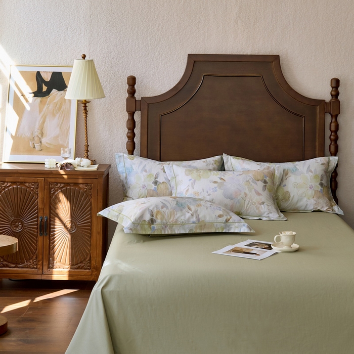 91家纺网 家纺一手货源 找家纺 由丽家纺 2025新款柔棉数码印花四件套系列 椿沐