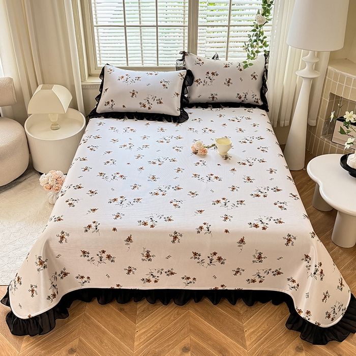 91家纺网 家纺一手货源 找家纺 大麦家纺 2025新款碳光冰丝软凉席夏被四件套 秋之寄语