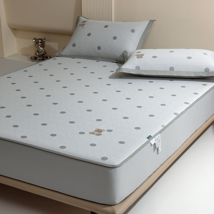 91家纺网 家纺一手货源 找家纺 席世家  2025新款绣花凉感床笠（控价198 218） 格子熊猫