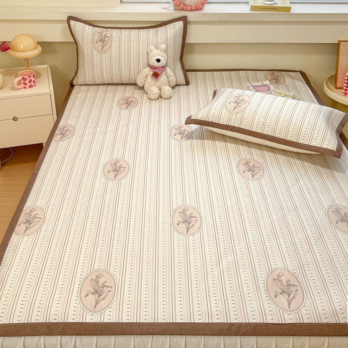 91家纺网 家纺一手货源 找家纺 慕澄家纺 2025新款小清新印花真冰藤系列凉席床席款 床席-意境