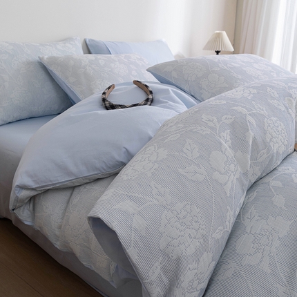 91家纺网 家纺一手货源 找家纺 （总）倾慕 2025新款A类全棉多层纱玫瑰单被套系列