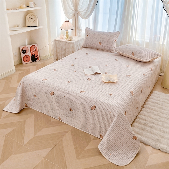 91家纺网 家纺一手货源 找家纺 恒爱 2025新款全棉印花单床盖 卡皮巴拉