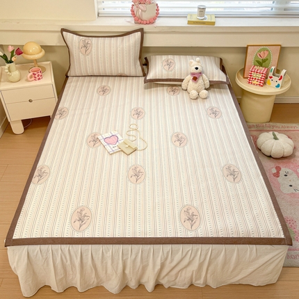 慕澄家纺 2025新款小清新印花真冰藤系列凉席床席款 床席-意境