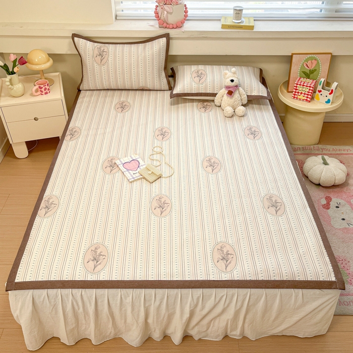 91家纺网 家纺一手货源 找家纺 慕澄家纺 2025新款小清新印花真冰藤系列凉席床席款 床席-意境