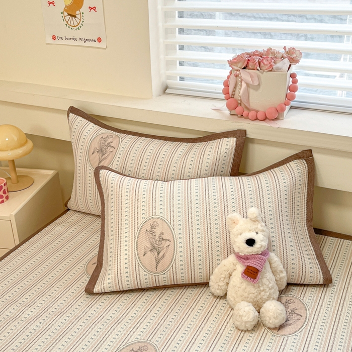 91家纺网 家纺一手货源 找家纺 慕澄家纺 2025新款小清新印花真冰藤系列凉席床席款 床席-意境