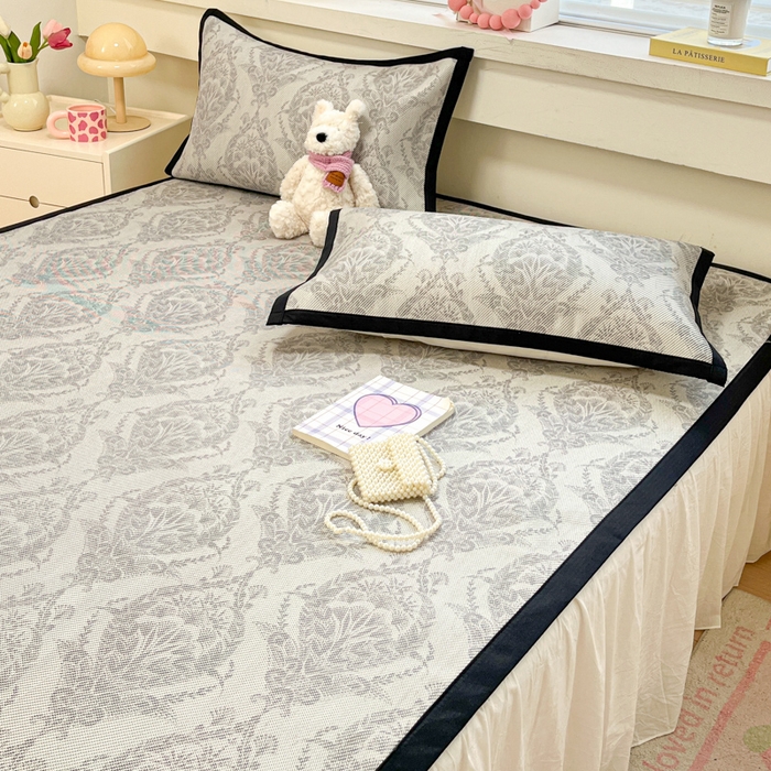 91家纺网 家纺一手货源 找家纺 慕澄家纺 2025新款小清新印花真冰藤系列凉席床席款 床席-威廉