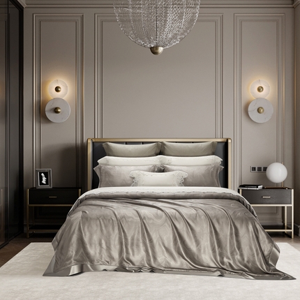 赫本真丝馆（珍丝纺） 2025新款真丝提花系列四件套 罗蒂娅