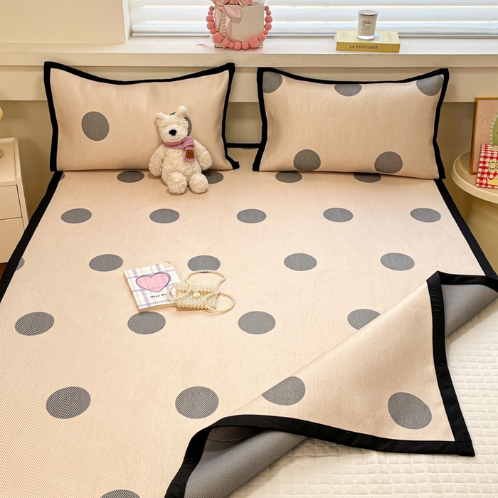 91家纺网 家纺一手货源 找家纺 慕澄家纺 2025新款小清新印花真冰藤系列凉席床席款 床席-圈圈