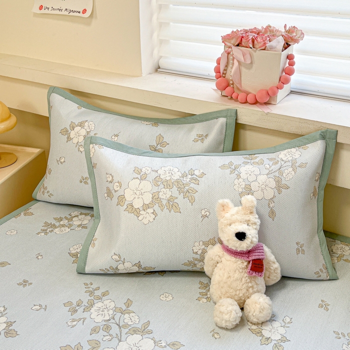 91家纺网 家纺一手货源 找家纺 慕澄家纺 2025新款小清新印花真冰藤系列凉席床席款 床席-缇蓝