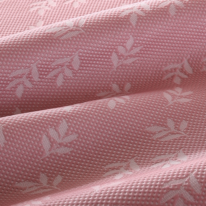 91家纺网 家纺一手货源 找家纺 法莱妮 2025夏季新款A类真凉感丝提花加厚三明治冰豆豆凉席-叶韵系列  叶韵-粉