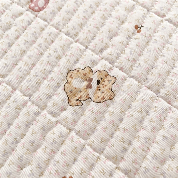 91家纺网 家纺一手货源 找家纺 恒爱 2025新款全棉印花单床盖 五彩熊