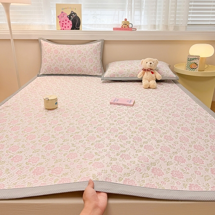 金盛纺 2025新款冰豆豆凉席-床席款 花期-粉