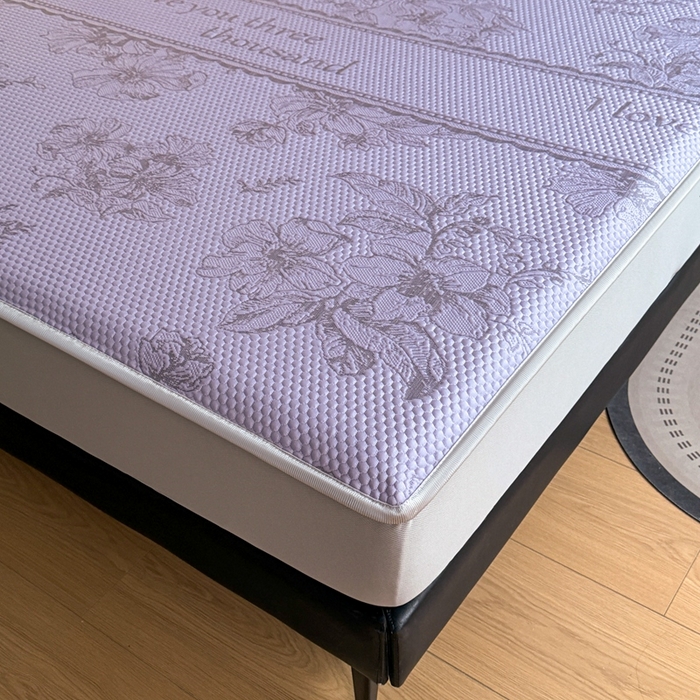 91家纺网 家纺一手货源 找家纺 2025新款凉感冰豆豆凉席床笠凉席席子-花之恋系列凉豆豆床笠花之恋系列 花之恋-紫色