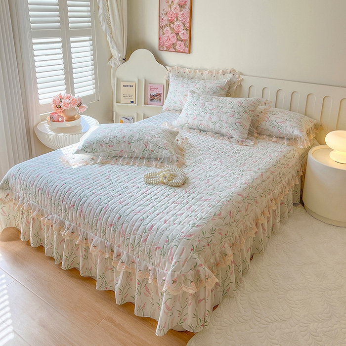 91家纺网 家纺一手货源 找家纺 网红馆 2025新款水洗棉印花床盖四件套 罗拉