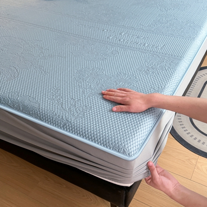 91家纺网 家纺一手货源 找家纺 2025新款凉感冰豆豆凉席床笠凉席席子-花之恋系列凉豆豆床笠花之恋系列 花之恋-兰色