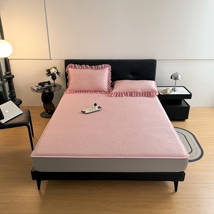 2025新款凉感冰豆豆凉席床笠凉席席子-花之恋系列凉豆豆床笠花之恋系列 花之恋 粉色